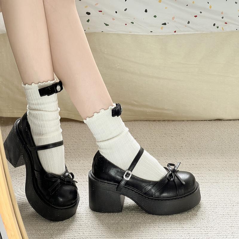 Fairy style French retro bow Mary Jane shoes female 2025 spring new small fragrant style gentle temperament high heels