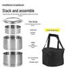 Stainless Steel Foldable Outdoor Wood Stove - High Temperature Resistant, Durable Camping Barbecue Oven