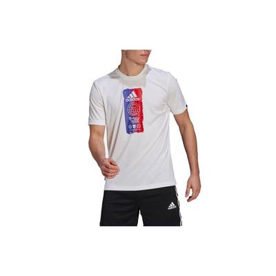 T-shirt de sport à manches courtes et col rond imprimé pour homme Hauts Blanc GL3262