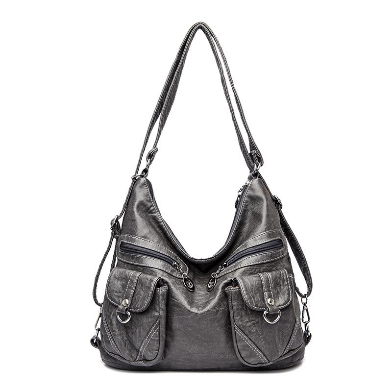 2026 Women s Soft Leather Crossbody Shoulder Bag: New, Simple Design for Middle-Aged Women серый