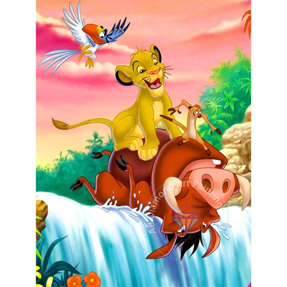 The Lion King Diamond Painting Set 5D DIY Diamond Cross Embroidery Handmade Art Adult and Children's Gifts Home Decoration