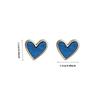 Cute Korean Earrings Heart Bling Zircon Vintage Dark Green Versatile Gold Color Earring for Women Fashion Jewelry 2023 New Gift