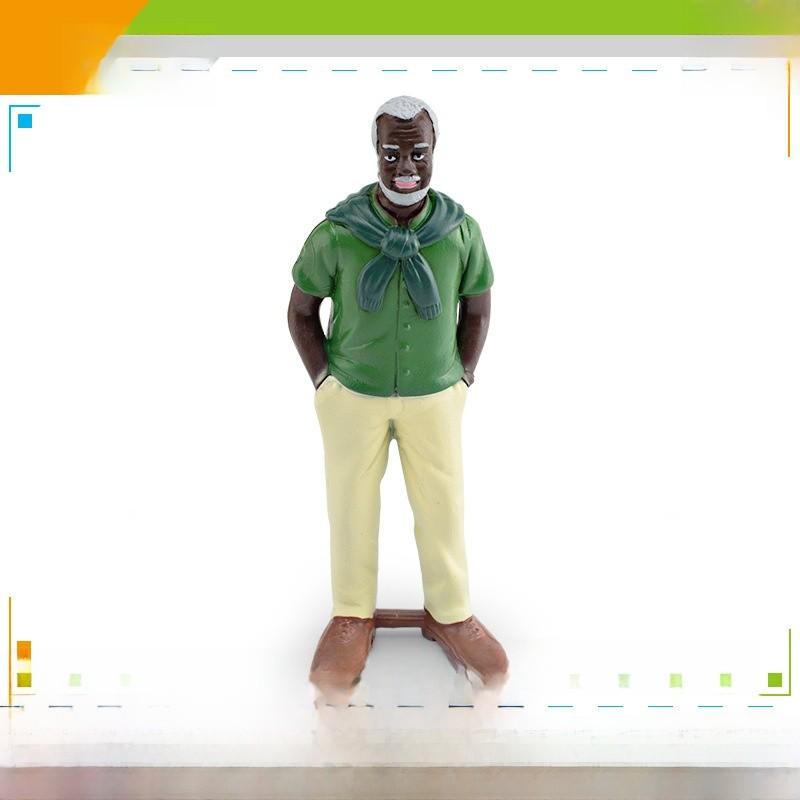 African American Family Model Pvc Collectible Figures For Gift And Display