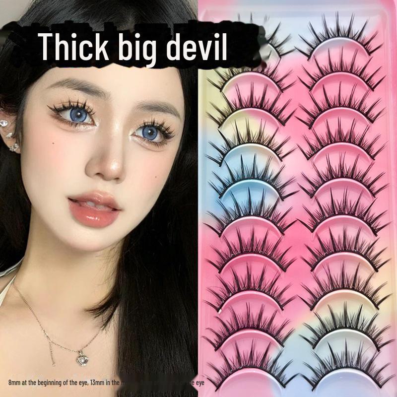 009: 10 Pairs Full-Length False Eyelashes - Natural Thick Barbie Style