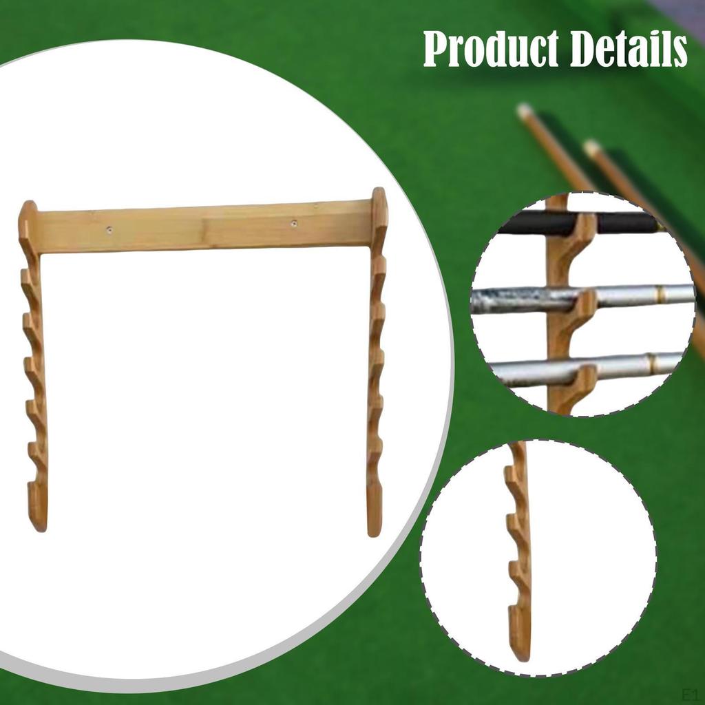 Fishing Rod Holder Pole Rack Horizontal Wall Mounted Support Organizer Pool Cue Display