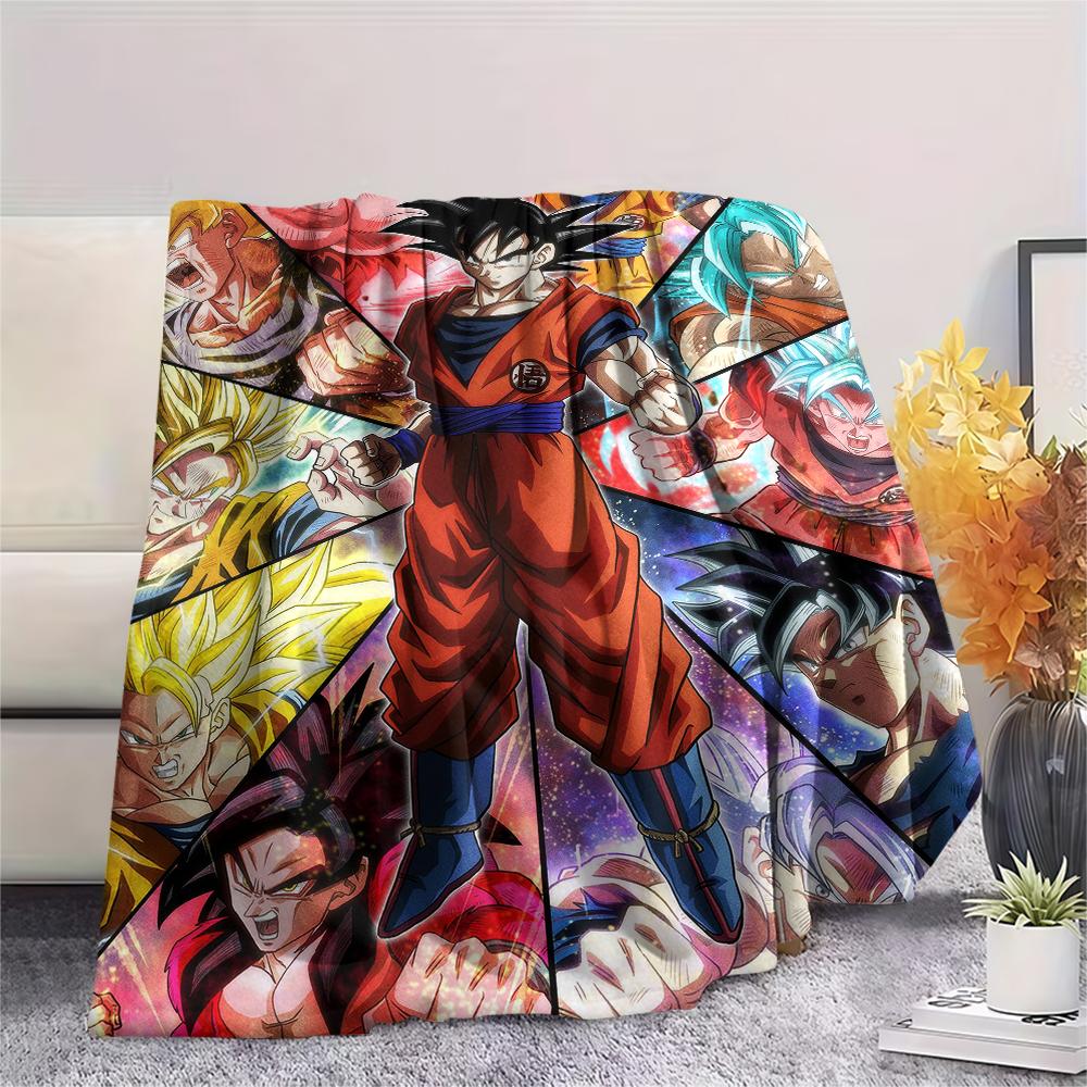 Dragon Ball character Print Flannel Blanket High quality Comfortable for All Seasons Home Decor Warmth and Comfort Perfect for Christmas Gifts