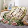 1PC Floral Fantasy Creatures Print FlAannel Blanket, High quality Comfortable for All Seasons, Home Decor, Warmth and Comfort