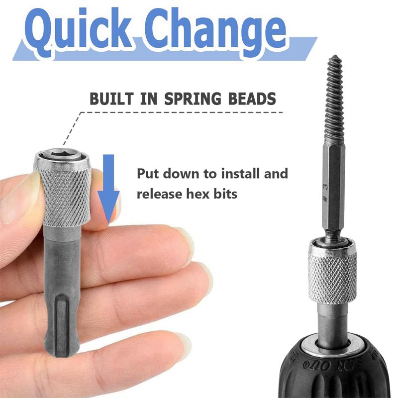 SDS-Plus Socket Driver Drill Holder Quick Change Hex Extension Rod Adaptors Converter Hammer Screwdriver Bit Impact Driver Tool