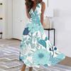Women's Fashion Casual Loose V-Neck Sleeveless Printed Dresses