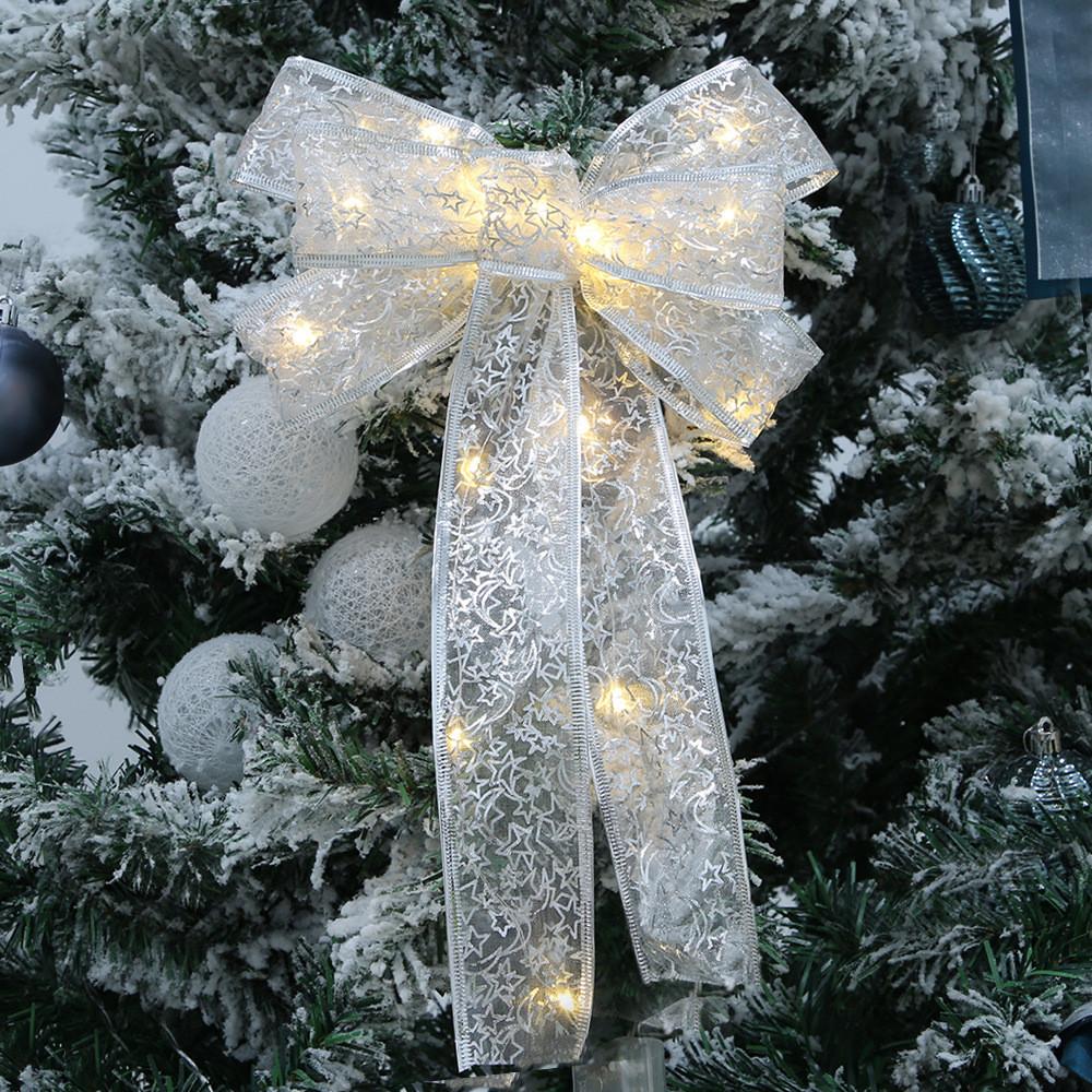 Dual Layer Charming Christmas Ribbons With Warm Lighting For Beautiful Tree Accents