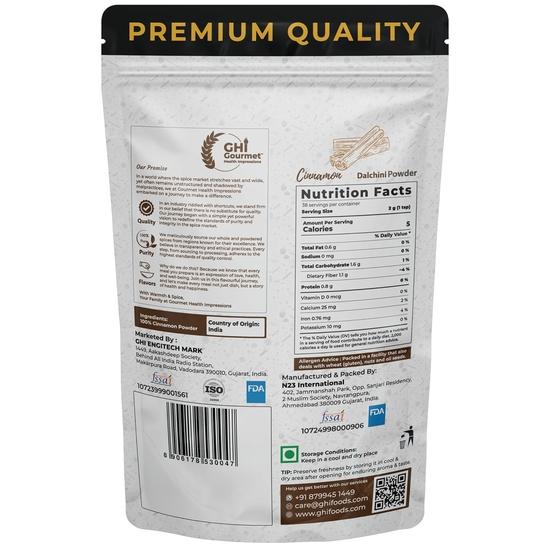 GOURMET HEALTH IMPRESSIONS Superior Grade Cinnamon (Dalchini) Powder 75g - Richly Aromatic, Finely Ground, Non-GMO
