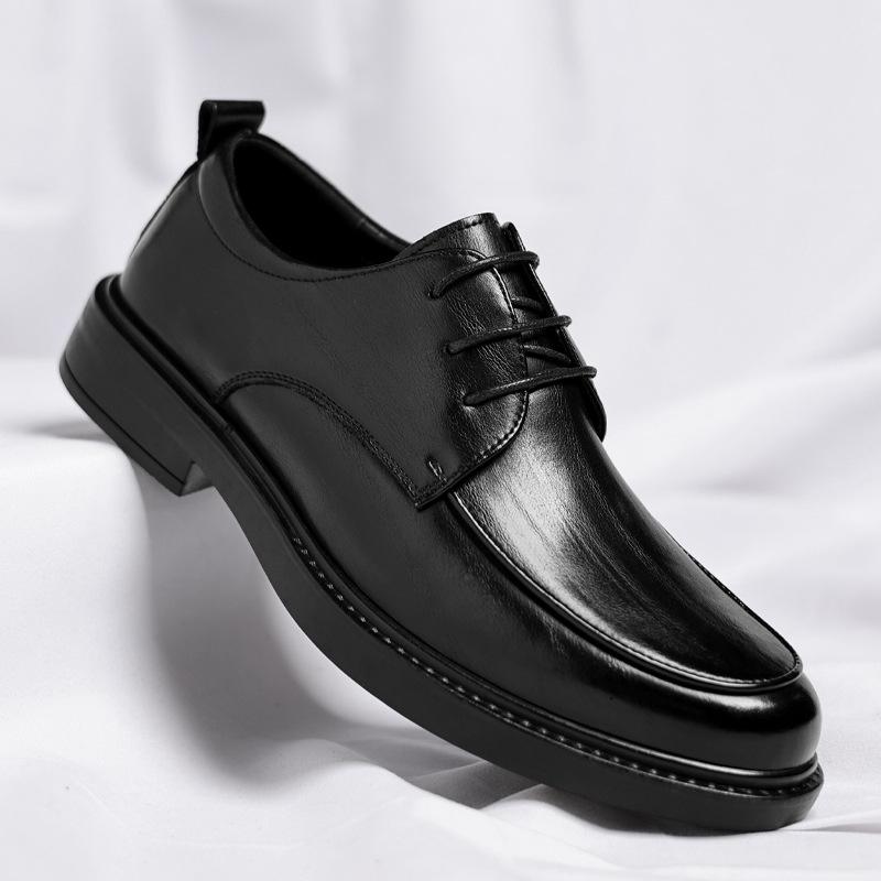 Fashion Autumn New Lace Black Dress Shoes for Men Fashion Casual New Designer Leather Shoes Male British-style Groom Wedding Shoe Man