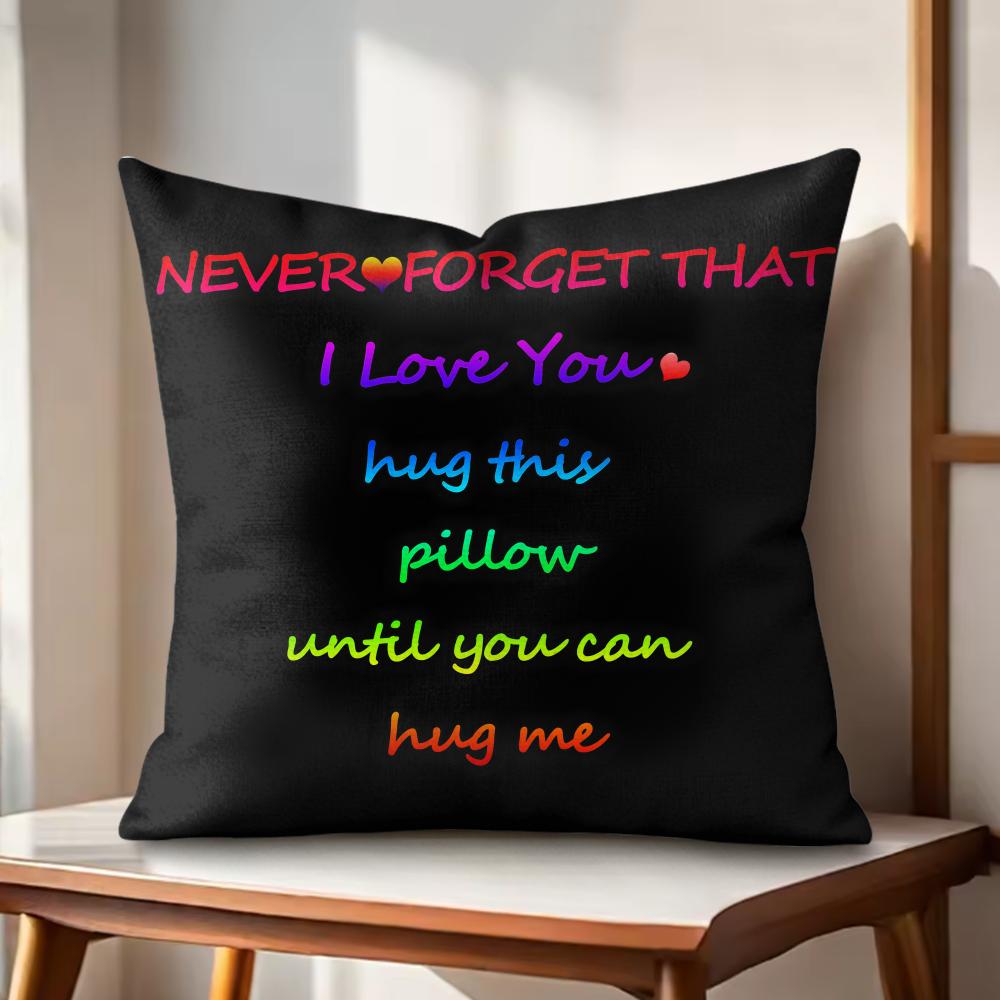 Funny Hug Me Cushion Cover Natural Linen Organic Fabric DoubleSided Printing Couch Pillow Covers Home Decor