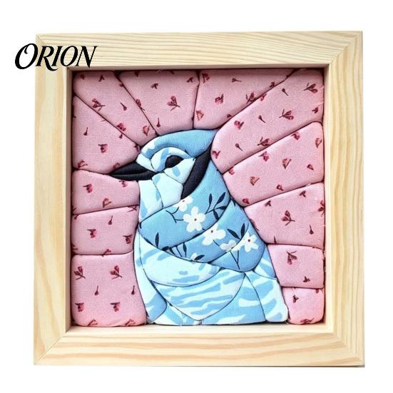 Japanese Textile Art Sets DIY Fabric Kit, Handmade No-Sew Mosaic Wall Craft with Artistic Projects Frame, Beginner Friendly Cute Animals Layered