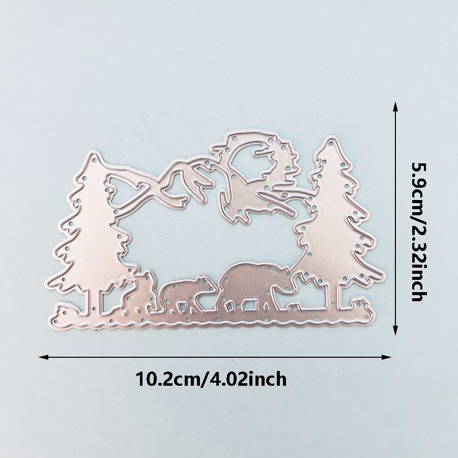 Bear Die Cuts For Card Making, Animal Metal Cutting Dies, Metal Die Cutting Mold, Scrapbooking Dies, DIY Etched Embossing Stencil For Crafts