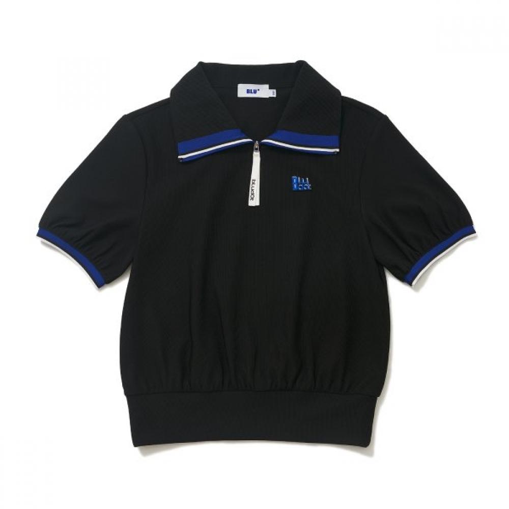 Blu Dot Half Zip T shirT   Color poinT Bk