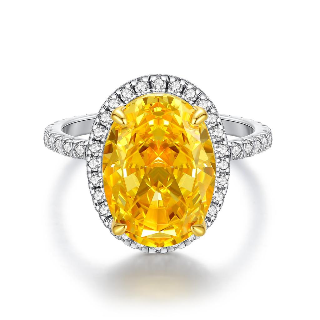 Pigeon Egg Diamond Ring: European & American Style, S925 Sterling Silver, High-Carbon Diamond, Fashion Banquet Ring for Women