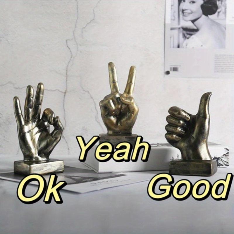1 szt. Spersonalizowany palec statua Nordic figurki z żywicy rękodzieło rzeźby Ozdoba dekoracje do domowego biura wystrój salonu
