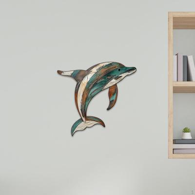 Delfin Wandkunst Holzornament Wohnzimmer Innen Flur für Heimdeko Geschenk Vielseitiges Büro