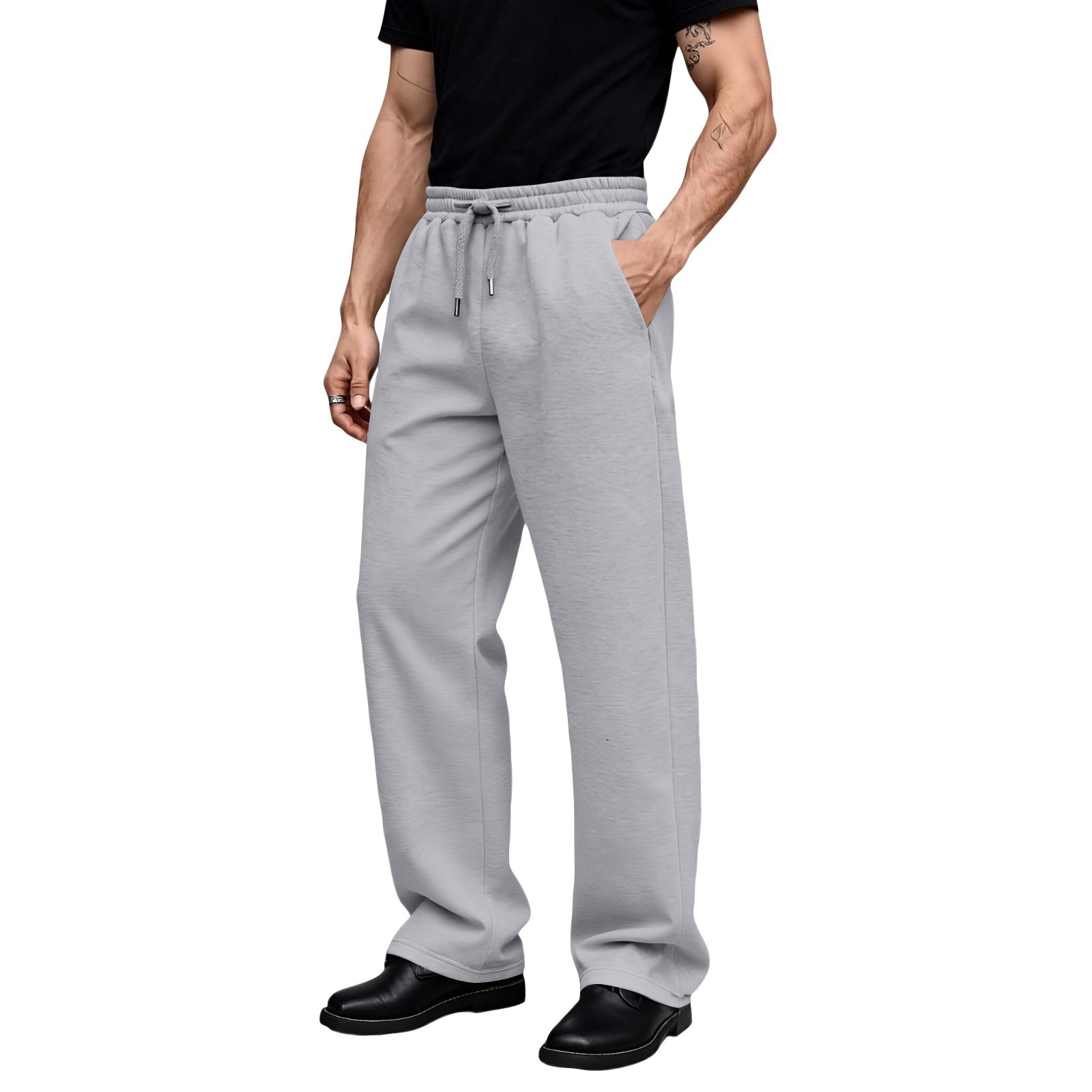 

Men s Casual Sports Sweatpants Drawstring Straight-leg Trousers XL