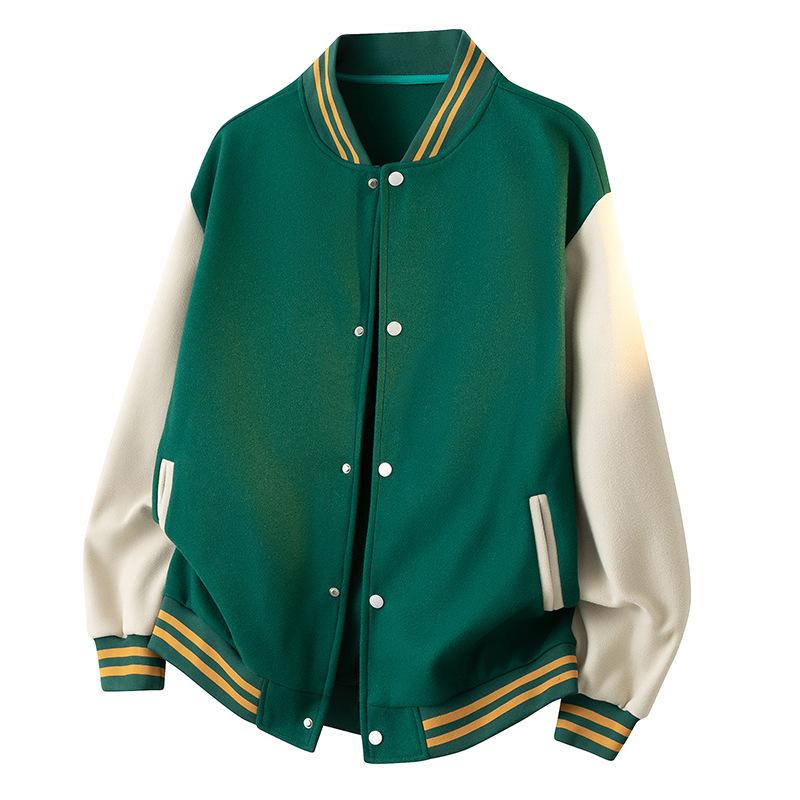 

Latest Plus Size Jacket for Male and Teenagers Everyday All-match Baseball Uniform Cardigan Top High Quality Durable Construction Practical Daily Use M зелёный
