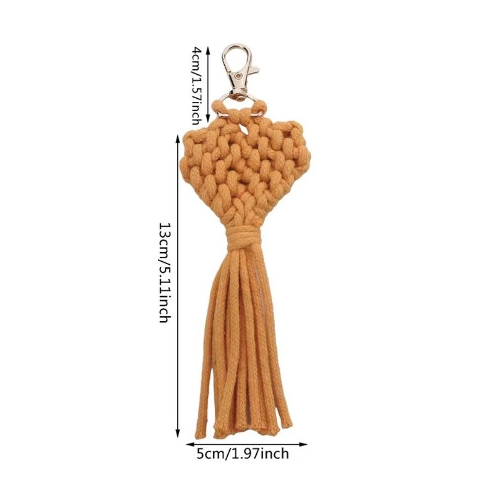 Heart-shaped Handwoven Keychains Pendant Style Mobile Phone Bag Pendant For Women Gift