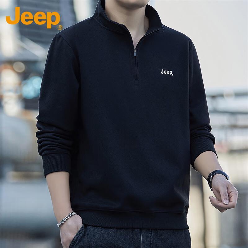JEEP Men's Heavyweight Stand Collar Long-Sleeve Sweatshirt