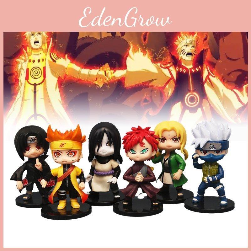 6pcs Cartoon Naruto Character Pvc Toy Model Decoration Child Christmas Gift