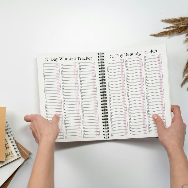 75-Day Fitness Challenge Planner Ultimate Fitness & Weight Loss Tracker Spiral-Bound Workout Log For Health & Wellness