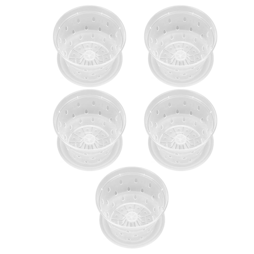 5 Sets Orchid Flower Pot Breathable Clear Orchid Planting Pot with Holes Saucers for Indoor Outdoor