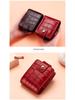 Crocodile Pattern Portable Cowhide Makeup & Coin Pouch with Mirror
