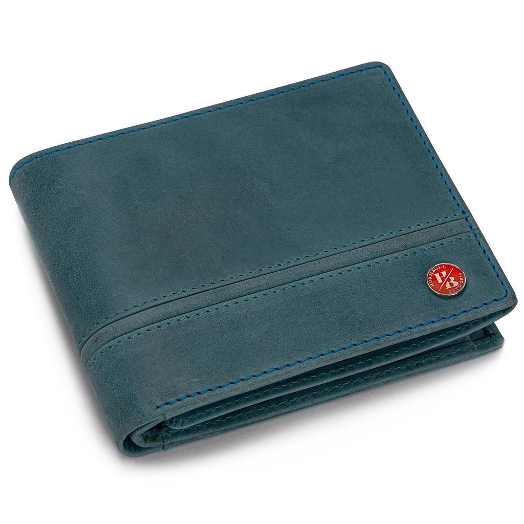 Denial Hunter Aqua Leather Wallet for Men | Leather Mens Wallet with RFID Blocking | Wallets Men Leather