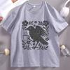 Bohemianstyle Crow Tshirt Designed for Coffee Lovers Casual Shortsleeved Comfortable Round Neck Full of Street StyleYK
