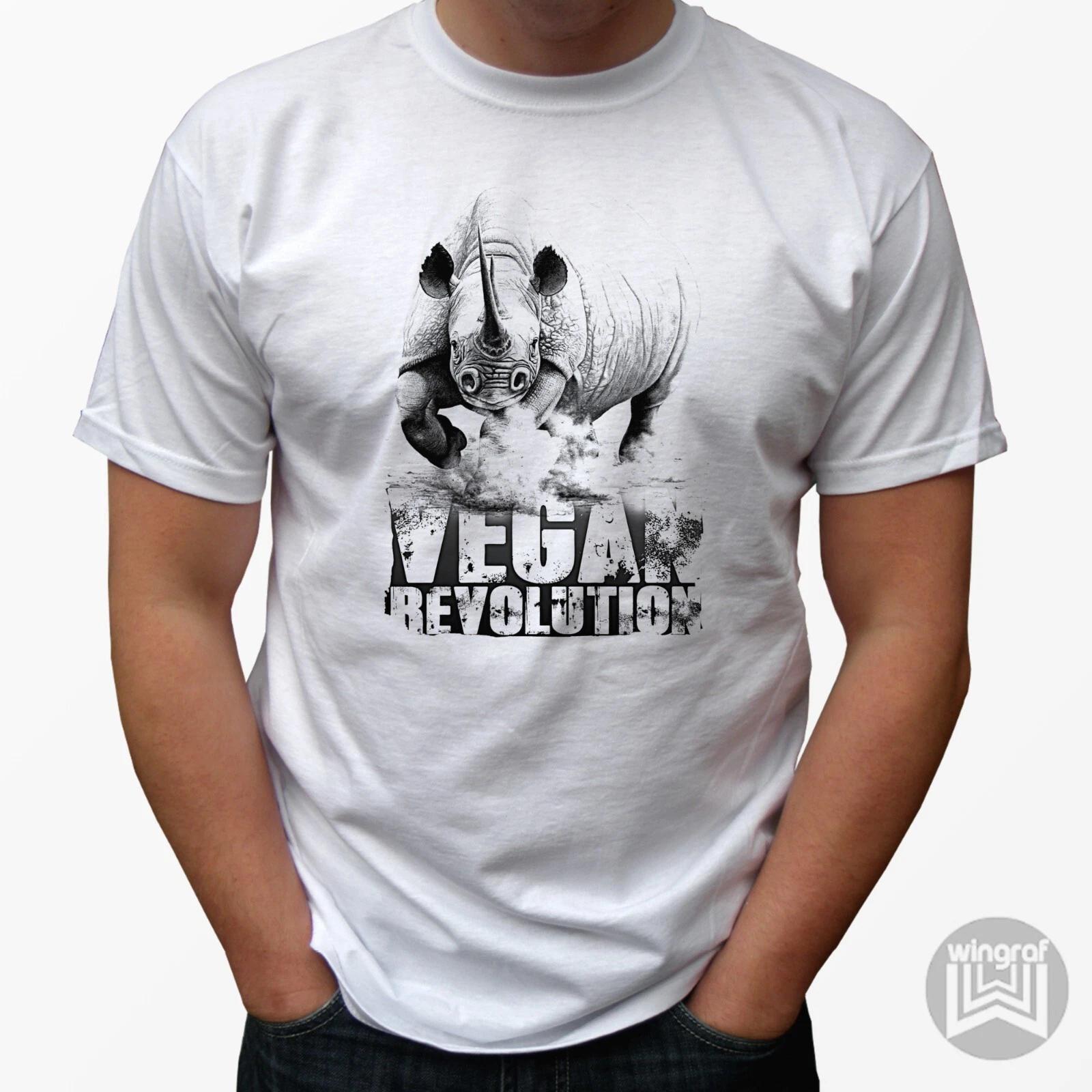 

Vegan kids boys T-Shirt top vegetarian tee veggie rhino design art Love animals all sizes 150