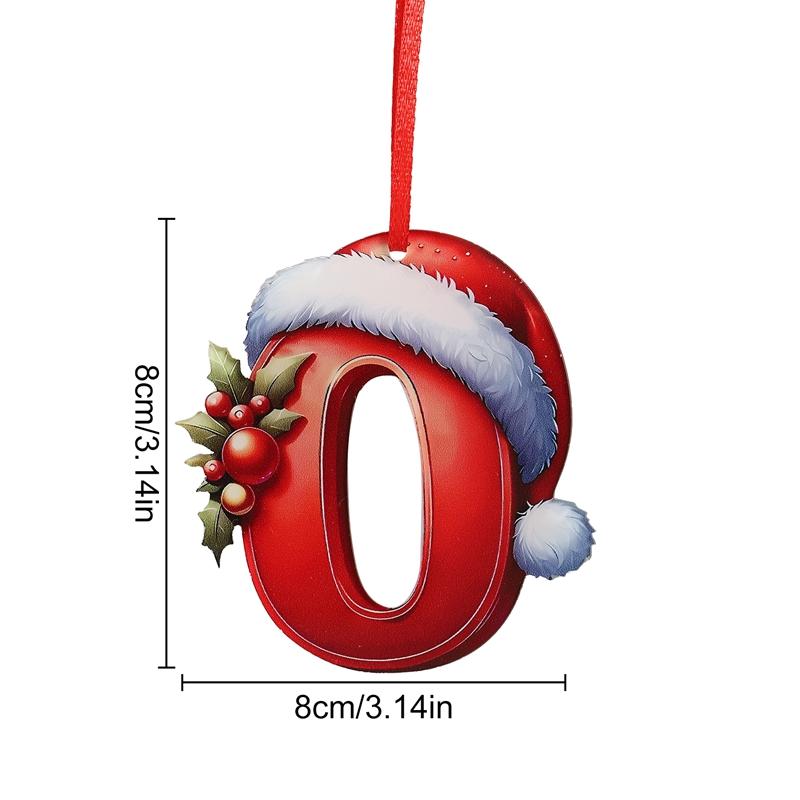 8CM Artificial Acrylic Christmas Numbers 0-9 Xmas Tree Hanging Ornaments for Home Party Decor New Year Gift 2025 Navidad