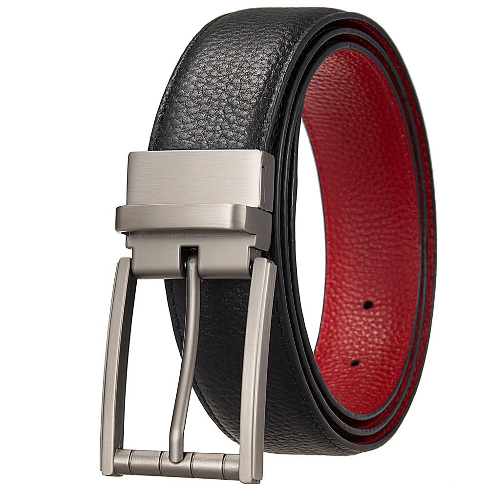 Fashion Punched Belt, First Layer Cowhide Belt, Commuter Men'S Pin Buckle Belt Ly35-25935-5