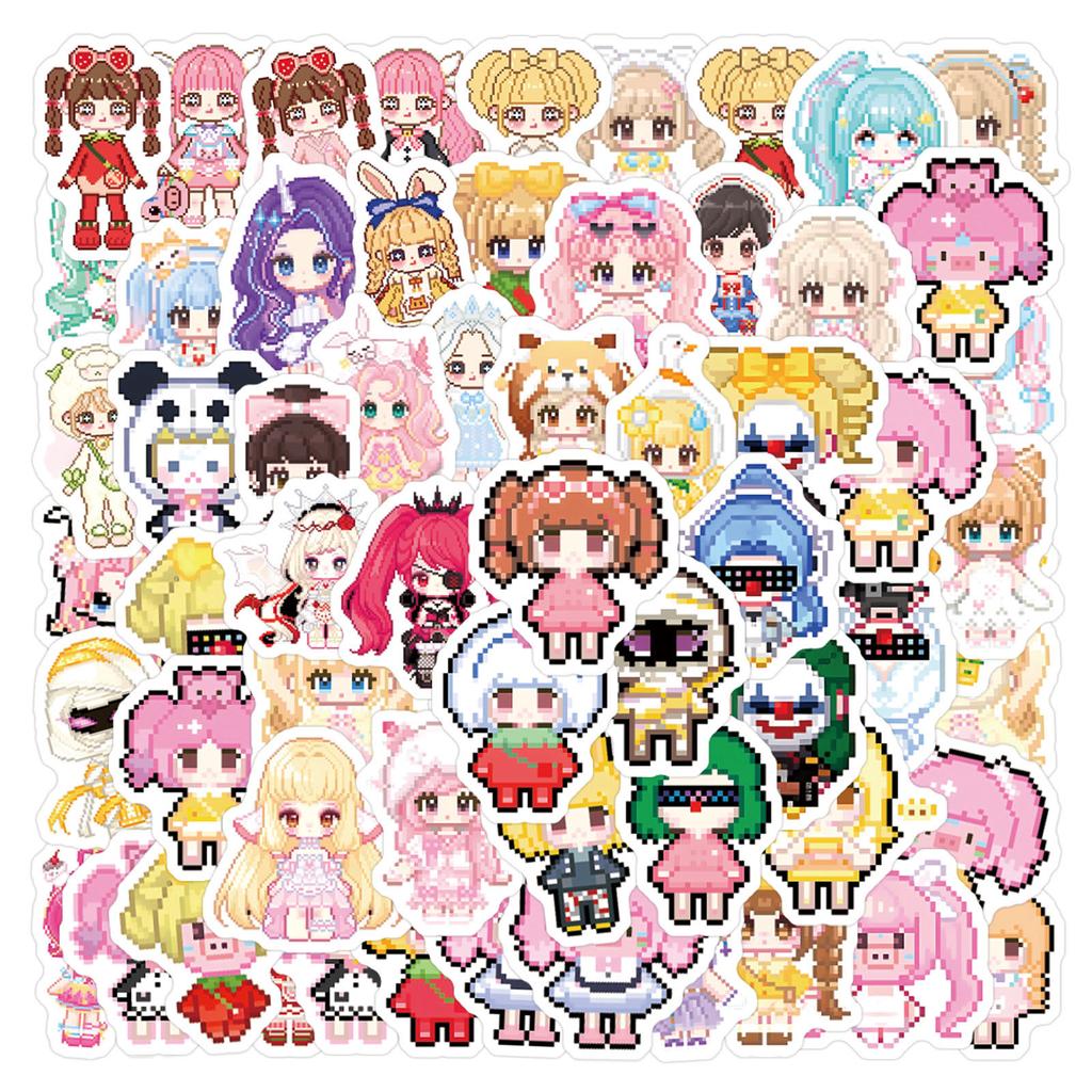 105 Pcs Bead Cute Stickers for Refrigerator, Skateboard and Luggage Decoration
