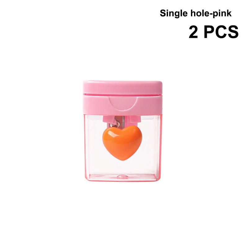 

2Pcs Cartoon Pencil Sharpener Single/Double Hole Pencil Cutter Tool Student Stationery Simple School Office Supplies