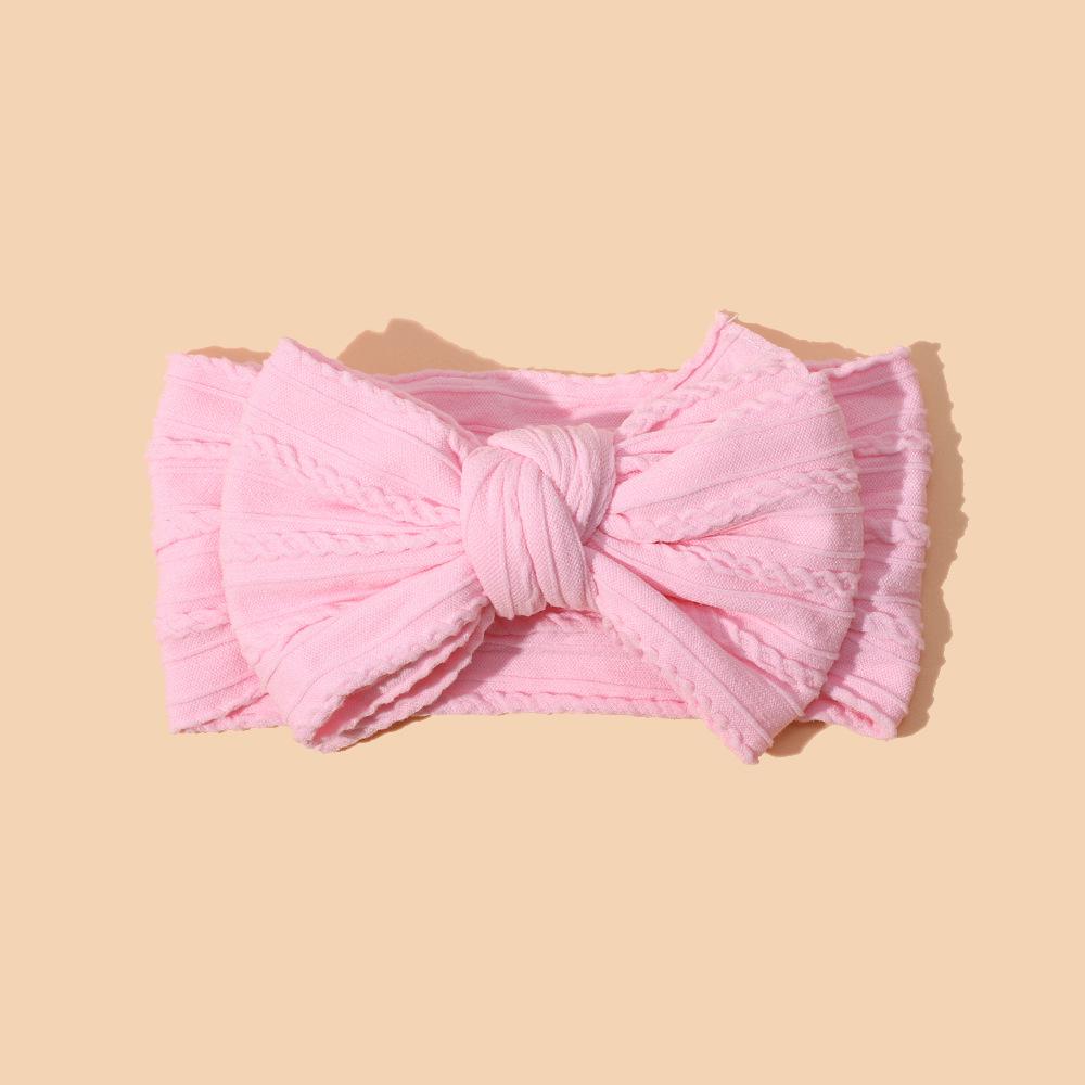 European & American Children's Double-Layer Bow Headband - Soft Nylon Infant Fontanel Protection 