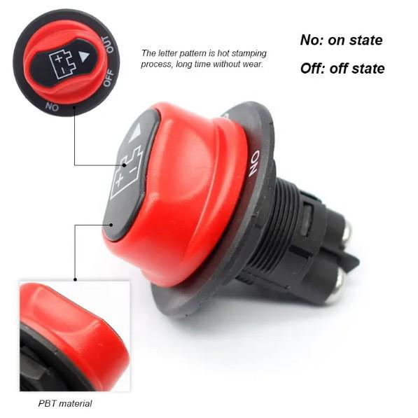 100A Yacht Battery Disconnect Knob Type Power Master Switch, 200A Capacity