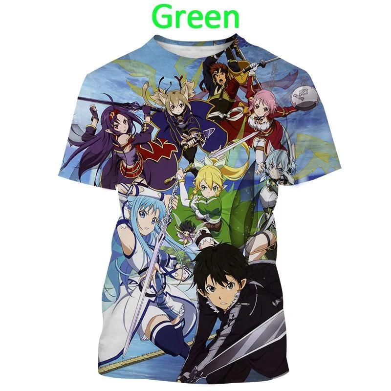 Print Sporty Quick-dry Breathable Men T-shirt Sword Art Online Animation Casual Harajuku Y2K Street Short Sleeve Clothing Top