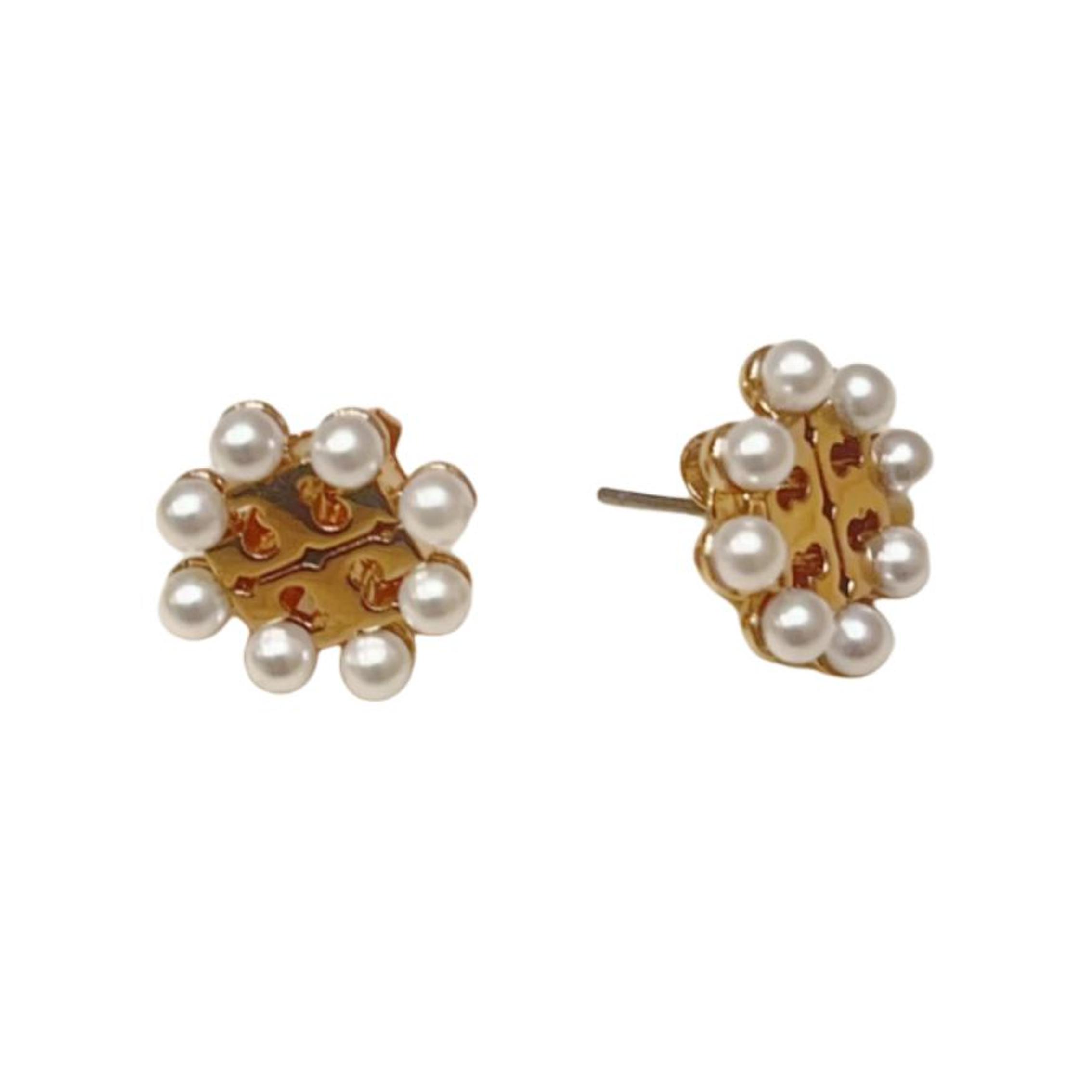 Tory Burch Kira Double T Logo Stud Earrings Women earrings Brass 144814-700 Gold,F