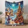 1Pc Christmas Night Wonderland Blanket Soft And Comfortable Casual Warm Camping Travel Christmas Halloween Gift M921397