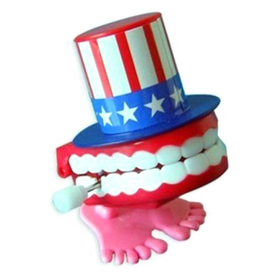 Funny Cartoon Teeth Denture Foot Wind Up Clockwork Educational Kids Spring Toy