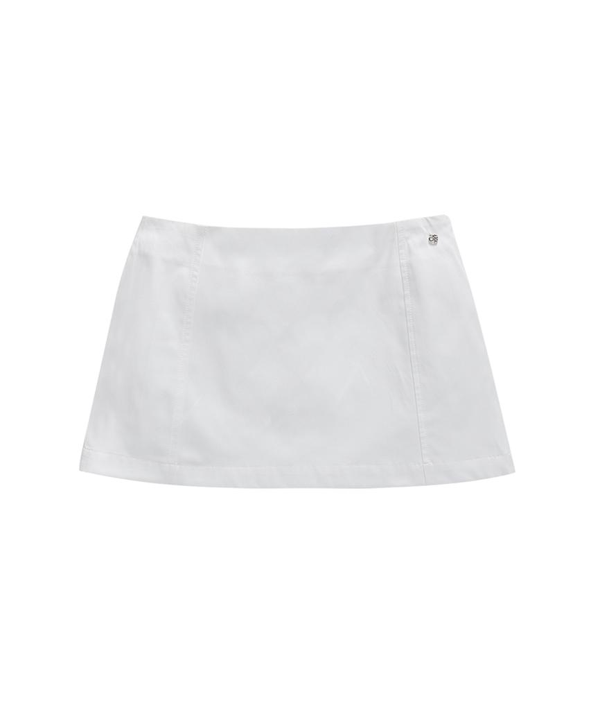Crank Pocket Belt Micro Skirt_White
