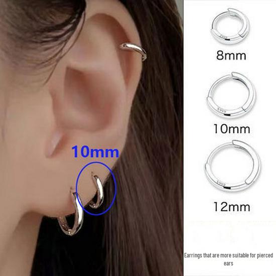 2025 Trendy 925 Silver Hoop Earrings: High-End European & American Style for Women