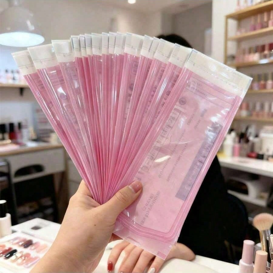 200PCS Nail Clean Sterilizing Bag Packing Disposable for Care Clean Bag Scalable Size Self Sealing Clean Bag Nail Tattoo Tool