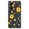 For Xiaomi Redmi Turbo 4 5G/Poco X7 Pro 5G Case Yellow Floral and Leaves Pattern Printing Straight Edge TPU Phone Back Cover