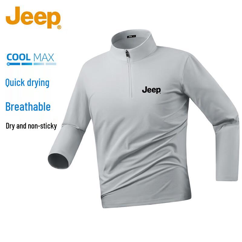 

JEEP Men s Quick-Dry Stand Collar Long Sleeve T-Shirt 2XL