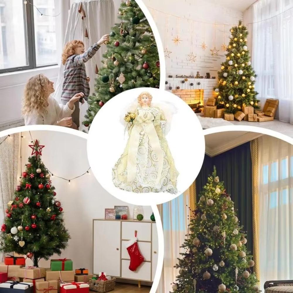 Plush Wings Christmas Tree Topper 2024 Angel Angel Tree Top Star Decorations  Yard Cafe Home